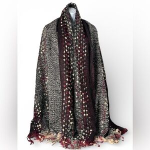 Steve Madden Multicolor Knit Scarf, Wrap, Blanket. Plum,Pink, Gray, Black. NWT